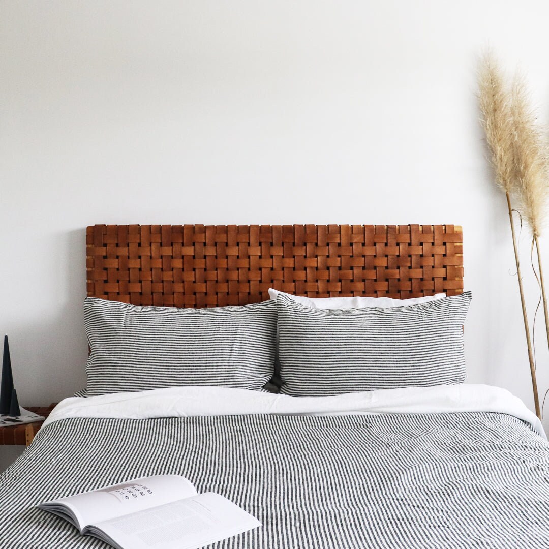 Woven Leather Headboard King and Queen Headboard Woven Etsy Canada