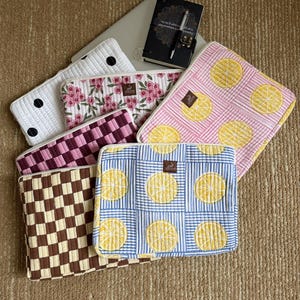 Block Printed Quilted Cotton Laptop Sleeve | Padded MacBook Case 13 14 15 Inch | Zipper Closure | Handmade Laptop Cover Gift image 20