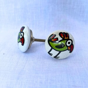 Decorative Ceramic Knobs| Baby Nursery Dresser Knob Pull | Kids Room Furniture Knobs| Cartoon Hand Painted Knobs | Wardrobe Knobs | Set of 2