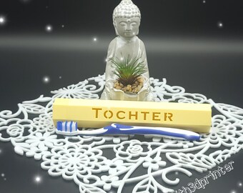 Personalized square toothbrush box | Travel box with name | 3D printed from PLA