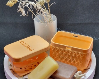 Personalized rectangular soap dish | Travel soap box with name | Zero-waste bathroom | 3D printed