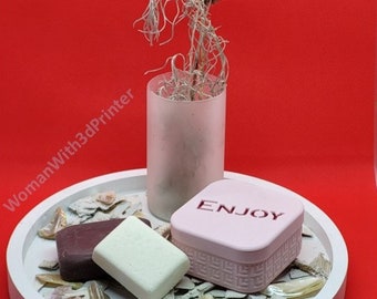 Personalized small soap dish | Mini soap box with name | Birthday gift | 3D printed