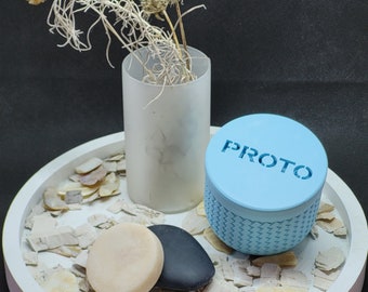Personalized round soap dish | Travel soap box for 2 soaps | Gift for couples | 3D printed