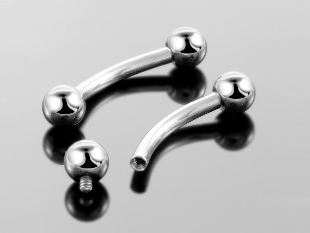 Internal Banana Piercing Curved Barbell Eyebrow Piercing, Lip Vertical Bar, Tragus Earring