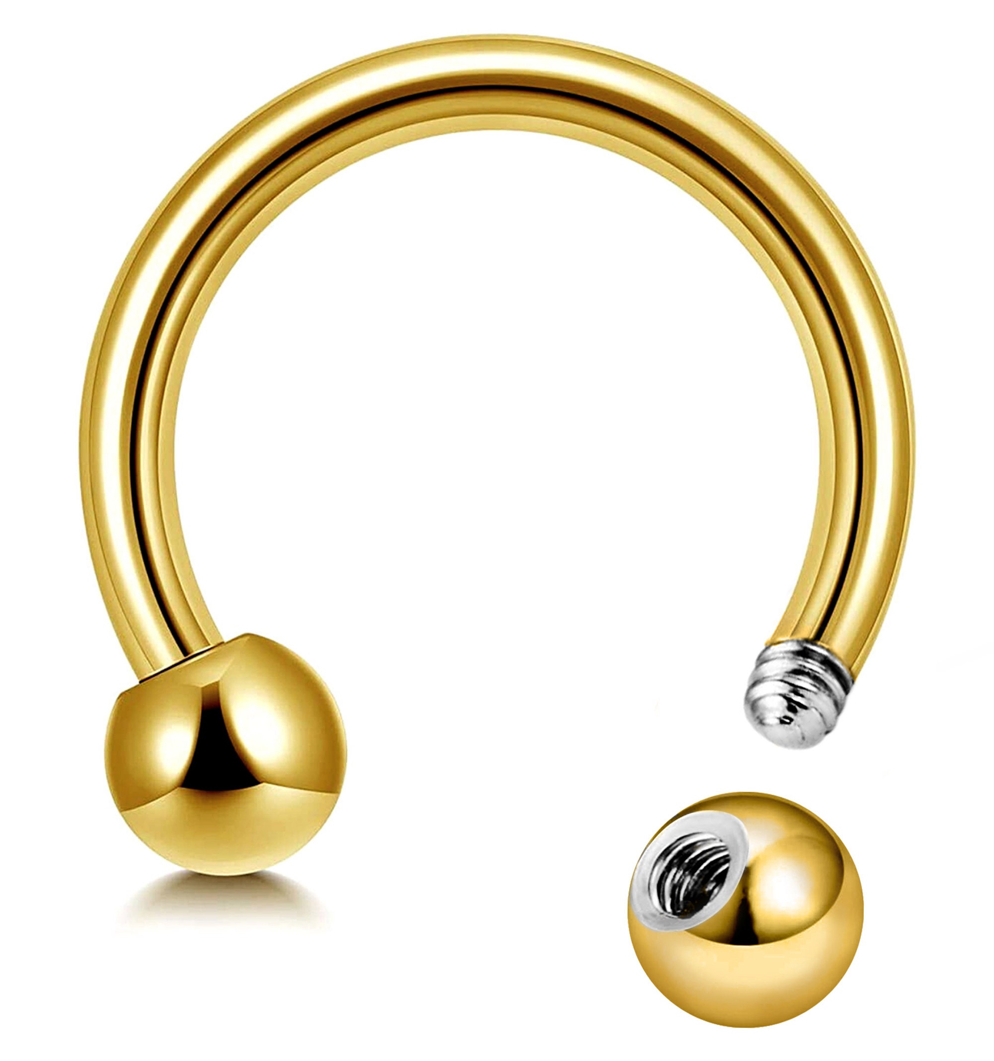 Besyvvin 16G hoefijzer neusring lippiercing, helix ring, 1,2 mm piercing, zilver zwart goud, neus, septum, lip, wenkbrauwen, 6/8/10/12/14 mm, 1.2 mm, Roestvrij staal
