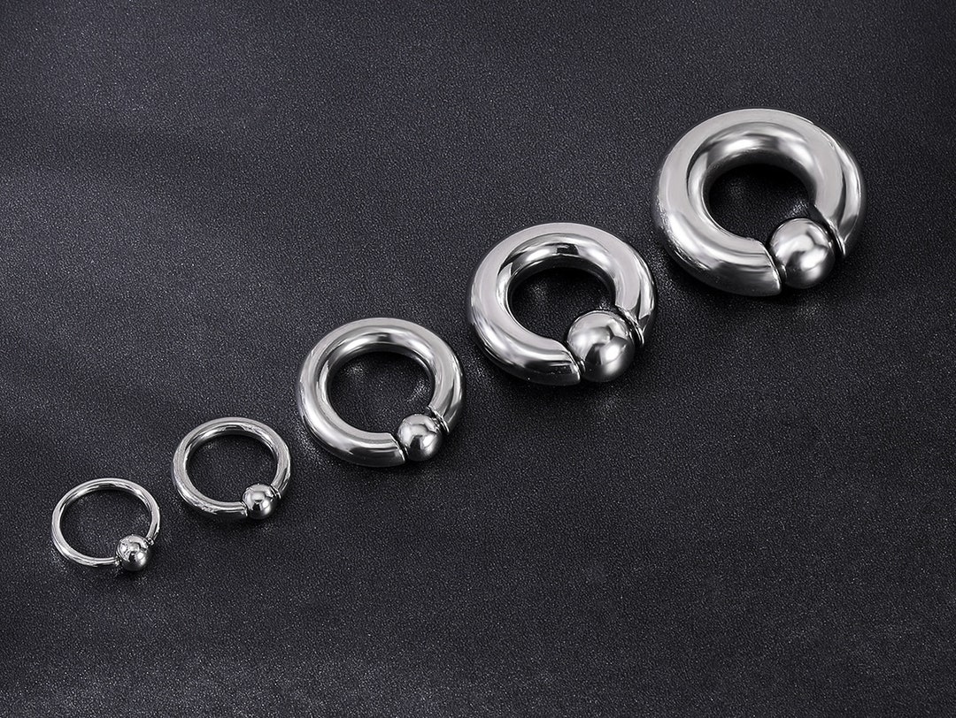 Septum Ball Hoop Captive Ring, Closure Ball and Spring Ball BCR Piercing Also for Ear Gauges 18G