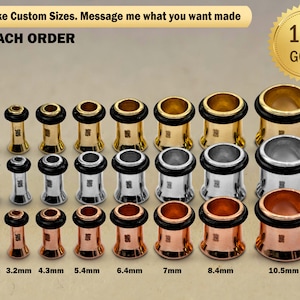 14K Gold Single Flare Ear Plugs with O-Ring (2mm to 10mm)