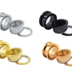Flesh Tunnels Plugs Earrings - Body Piercing Titanium - Body Jewelry Ear Stretcher, Expander, Stretching Kit - Threaded and Screw Back