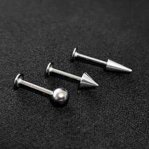 Labret Stud Piercing Lip Piercing Ball / Cone / Spike, Tragus, Cartilage, Rook, Snake Bites Piercing, Medusa, Ashley Body Piercing Titanium