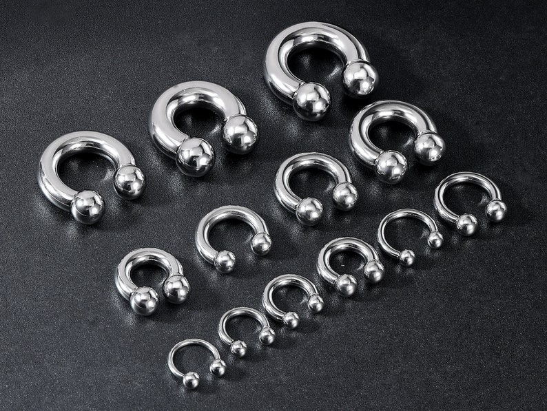 Circular Curved Horseshoe Barbell Titanium Piercing Septum Etsy