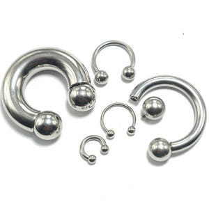 Titanium Circular Horseshoe Barbell, Septum Ring, Lip, Ear Cartilage, Prince Albert Jewelry - Body Piercing 16G 14G 8G 6G 4G 0G 00G