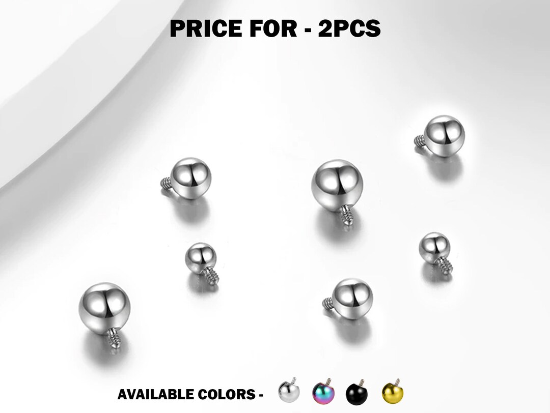 Titanium Internal Piercing Balls Loose Part Attachment for Internal Barbell, Labrets, Curved