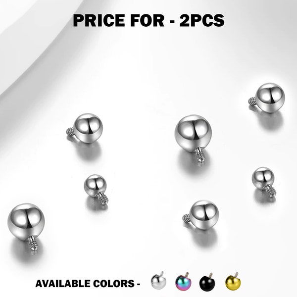 Titanium Internal Piercing Balls Loose Part Attachment for Internal Barbell, Labrets, Curved barbell, PA Ring, Big Gauge Piercing 16G to 00G