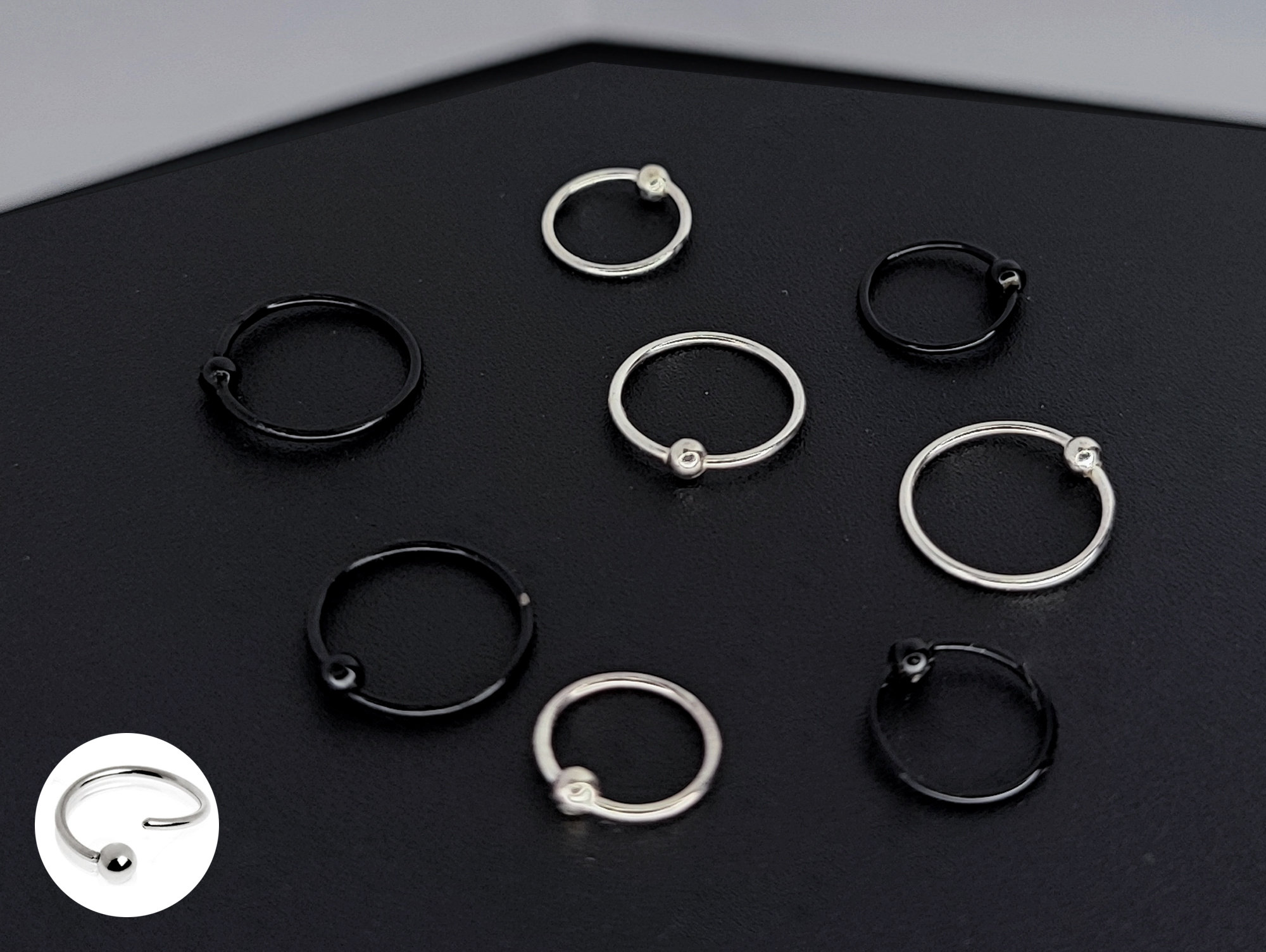 Fixed bead shop nose ring