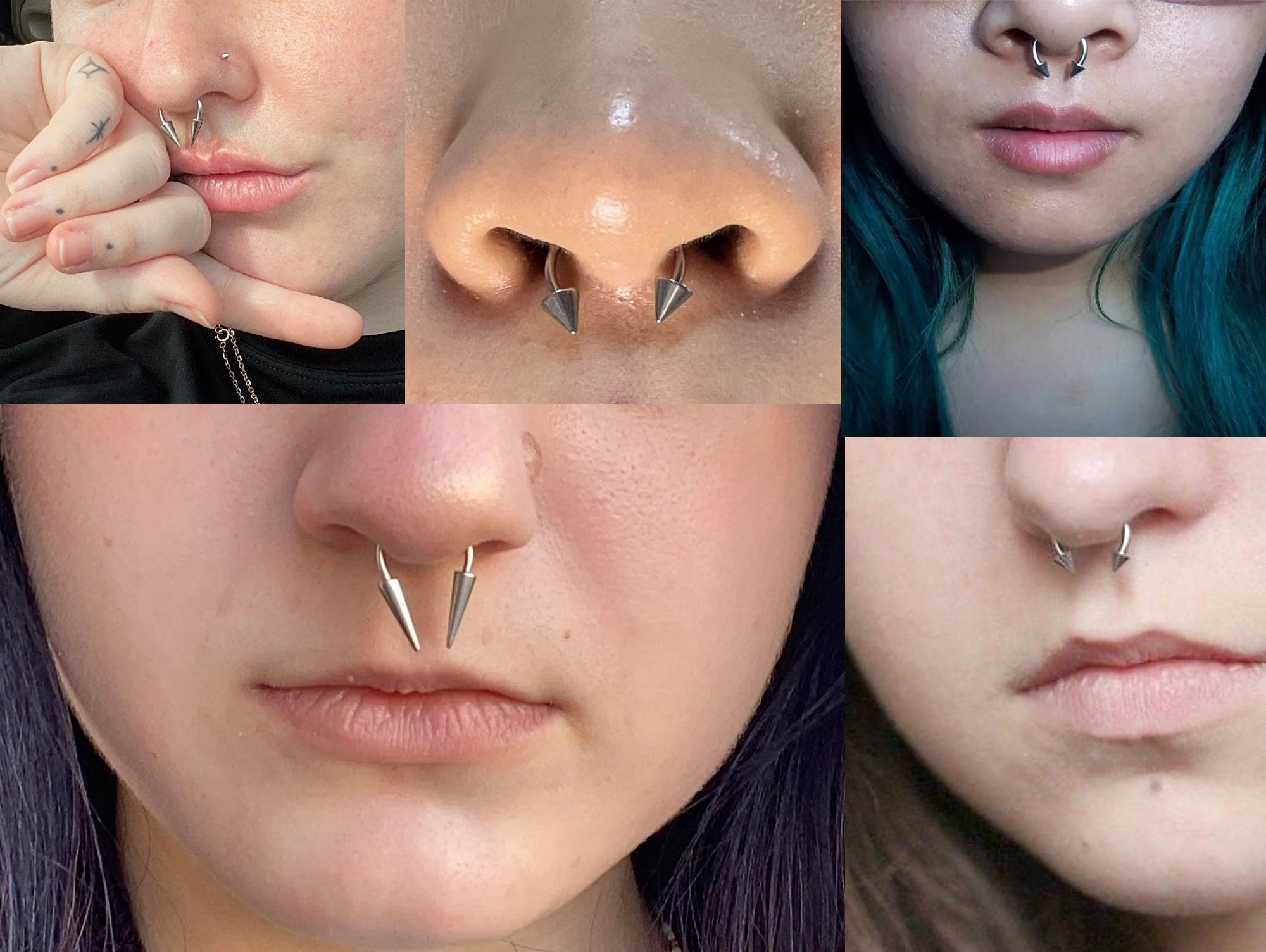 Spike Circular Piercing Body Jewelry Cone Nose Septum, Lip