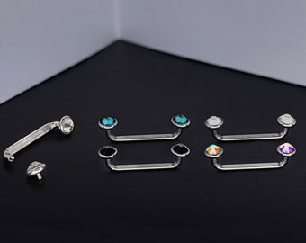 Piercing de surface en titane, implant de piercing cutané - Piercing de bijoux de corps à filetage interne pour collier, clivage - Piercing d'agrafe