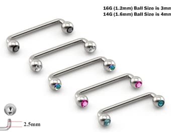 Piercing de titanio: Joyas corporales con gema de circonita (16/14 g)