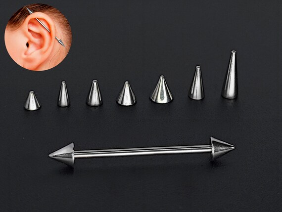 14g 316L Surgical Steel Spike End Industrial Barbell – Body Jewelry