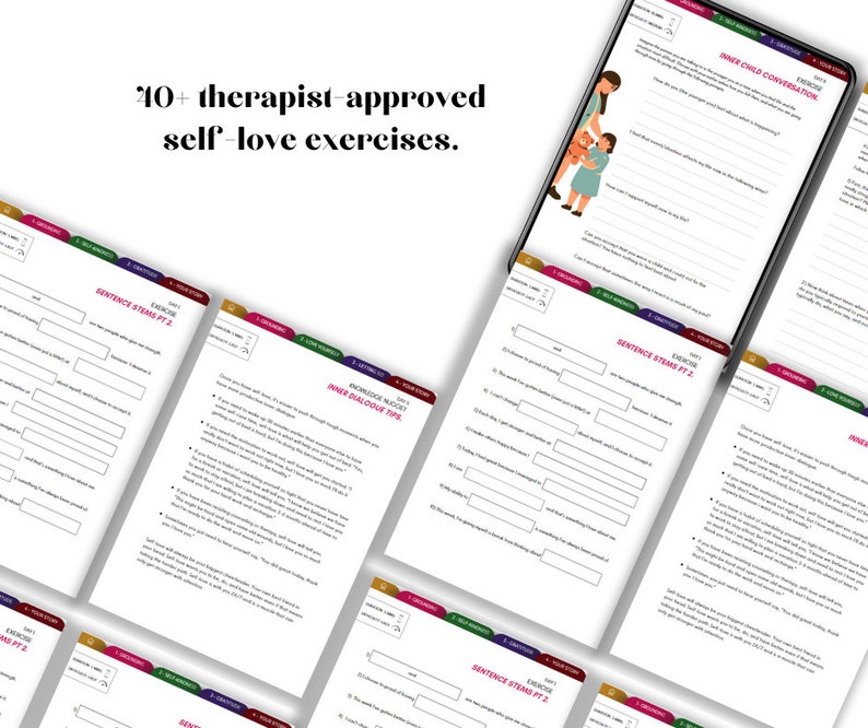self love workbook, guided journal, self love guided journal, digital journal, digital guided journal, minimalist journal