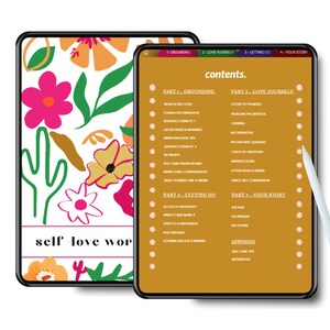 self love workbook, guided journal, self love guided journal, digital journal, digital guided journal, minimalist journal