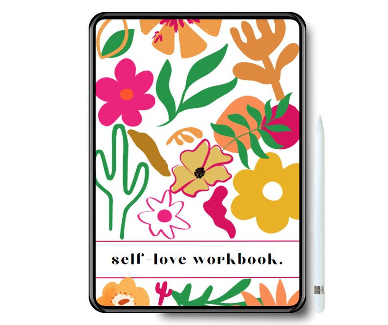 self love workbook, guided journal, self love guided journal, digital journal, digital guided journal, minimalist journal