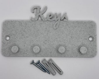 Marble Effect 3D Key Hanger / Holder for Wall with Screws