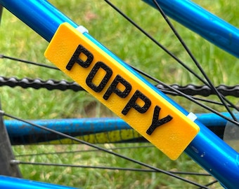 Placa de matrícula de bicicleta personalizada: placa de identificación de scooter personalizada - 10 cm Ideal para colocar en manillares / travesaños, etc. Material resistente