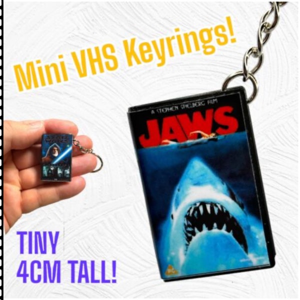JAWS VHS Video Box Keyring - Retro Micro Keychain