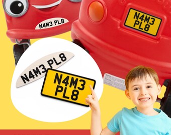Cozy Coupe Number Plates – 2 Plates - Front & Back Specific Fit Little Tikes Ride On Car Plates