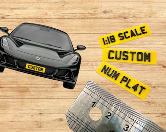 Number Plate for Scale Models - Cars RC Display - 4D Style in Plastic Not Stickers (1/10, 1/12, 1/18, 1/24, 1/32) - Front & Rear Supplied