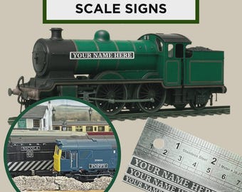 Custom Scale Model Train Nameplate – Personalised Locomotive Plaque – OO / HO - Design Your Own Micro Name Plates Train not included