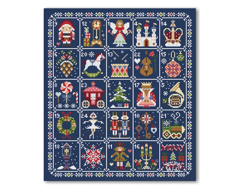 ARVALOLET Kit Broderie Point De Croix Complet « Le Casse-Noisette » – Coton Écologique 11CT 60x60 Cm – Idéal Débutants & Amateurs !