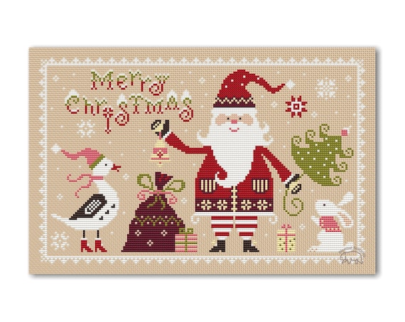 Needlepoint Kits Kit Broderie Point De Croix Noël Bothy Threads - Toile Aida 16 Fils, Motifs Festifs Annick Abrial