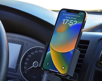 Mobile phone holder for VW T5.2 Transporter Multivan California (USB-C, Lightning, MagSafe) | CarPlay | Android Auto | Wireless charging | Facelift
