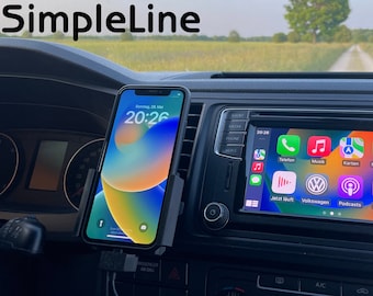 Handyhalterung für VW T5 Transporter Caravelle Multivan California schmale  Konsole USB-C&Lightning CarPlay AndroidAuto ProLine - .de