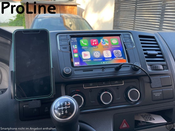 Handyhalterung für VW T5.2 Transporter Caravelle Multivan California  schmale Konsole USB-C&Lightning CarPlay AndroidAuto ProLine -   Österreich