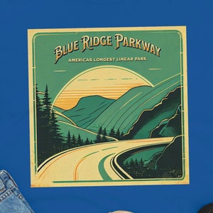 Blue Ridge Parkway Poster shirt, Vintage National Park Graphic Design Tee, Nature Tee, Park Tee, Outdoor Graphic Shirt, Mountains shirt