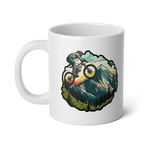 Mountain Biking Jumbo Mug, 20oz, Biking Gift, Cycling Gift, Coffee Mug