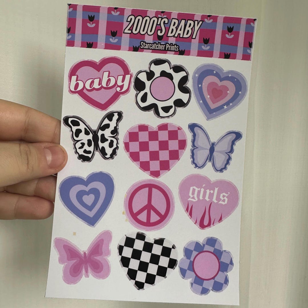 2000's Baby Sticker Sheet: Handmade Junk Journal Stickers - Etsy