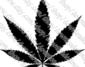 Pot Leaf SVG, PNG, AI, Marihuana silhouet, Weed Leaf voor Cricut