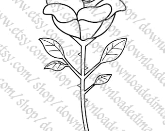Rose PNG, SVG, AI, Rose Clipart voor Cricut, Rose Outline