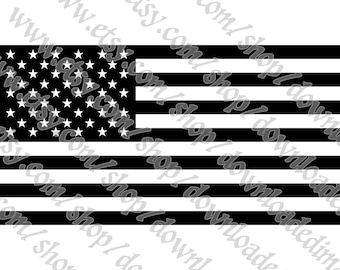 Zwart-wit Amerikaanse vlag SVG, PNG, AI, Cricut afbeelding