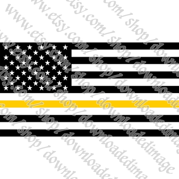 Thin Gold Line Flag SVG, 911 Dispatcher Flag PNG, 911 Dispatch AI