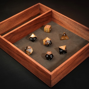 Patagonian Rosewood Wood Dice Tray for Dungeons and Dragons, Dnd, Pathfinder, or any tabletop RPG. Great gift for gamers.