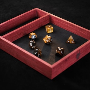 Purpleheart Wood Dice Tray for Dungeons and Dragons, Dnd, Pathfinder, or any tabletop RPG. Great gift for gamers.