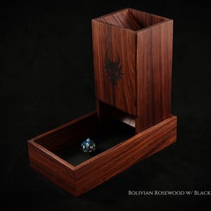 Wood Dice Tower and Tray System for Dungeons and Dragons, Dnd, Pathfinder, or any tabletop RPG. Great gift for gamers.