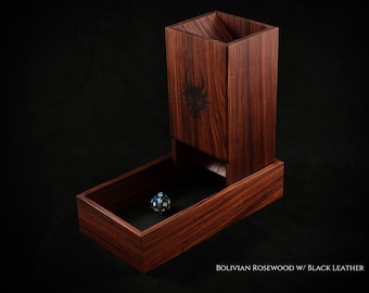 Handcrafted Wood Dice Tower and Tray for D&D, Pathfinder, ttrpg