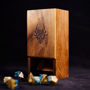 Walnut Wood Dice Tower for Dungeons and Dragons, Dnd, Pathfinder, or any tabletop RPG.