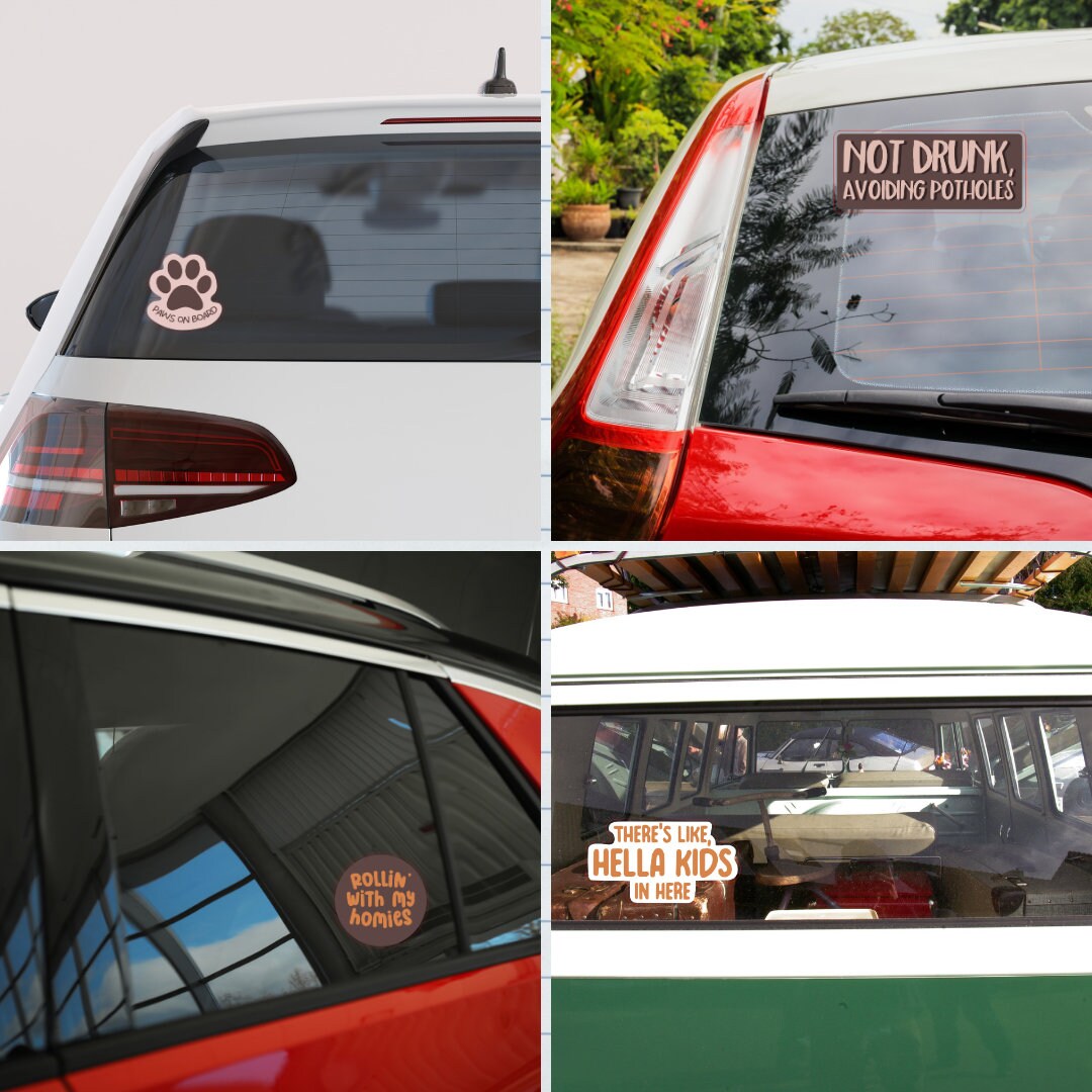 Vector Bumper Sticker Car Bumper Sticker SVG Bundle for Designers Vehicle Decal Graphics ...