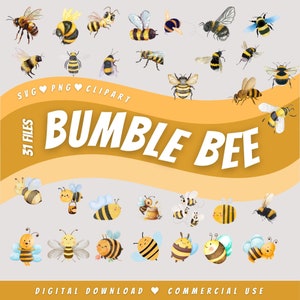 Bumble Bee watercolor SVG PNG clipart bundle files for cricut insect mega pack silhouette spring design file sublimation digital download